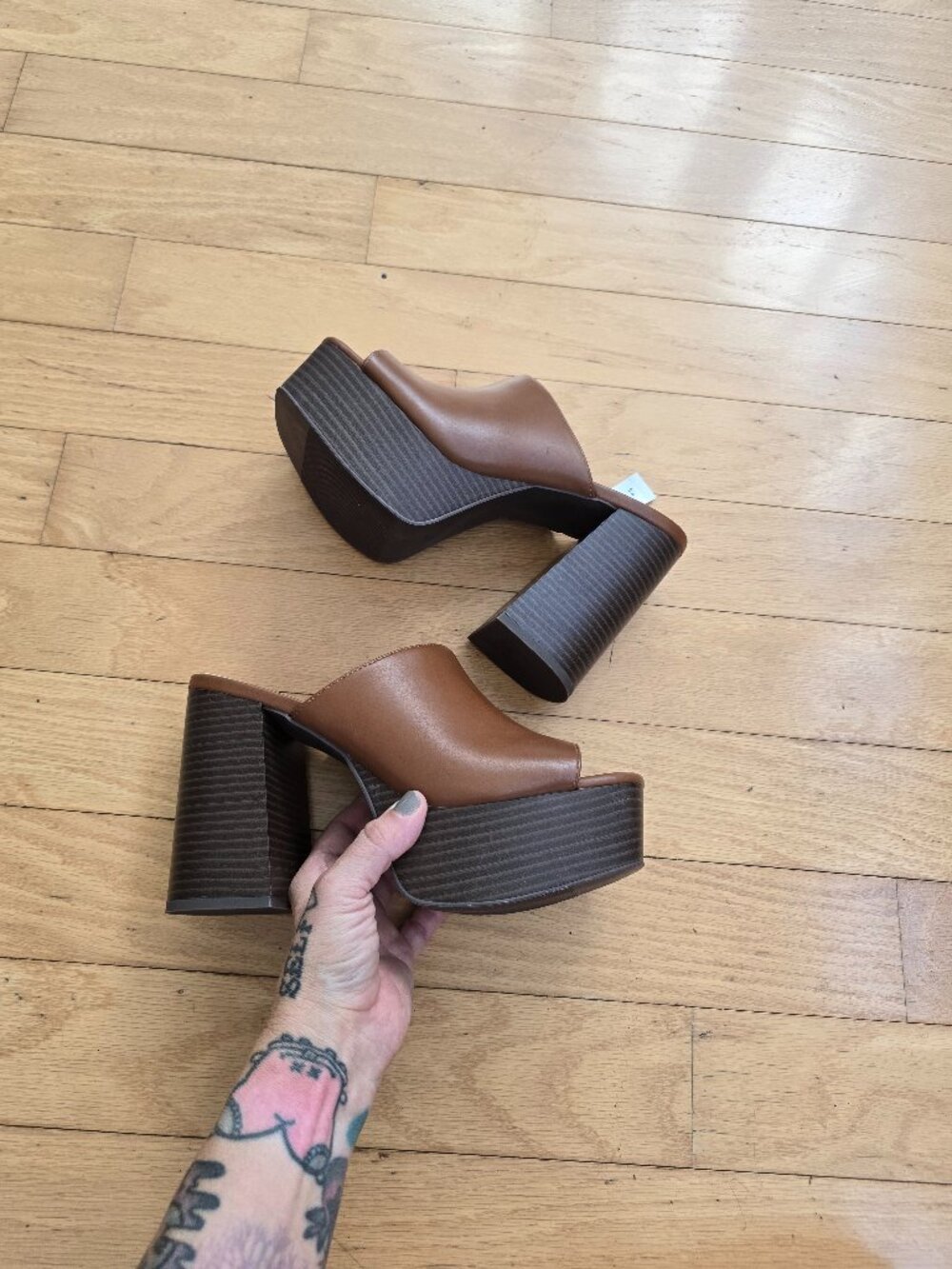 Torrid | Cognac Brown Monochrome Block Heel Platform Sandals | WMS 7.5